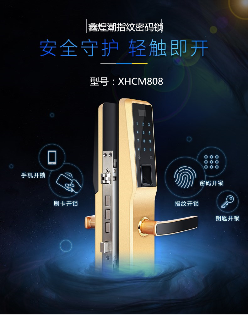 鑫煌潮指紋密碼鎖的展示實例